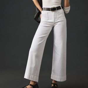 Pilcro White Jeans (Wide Leg, Cropped)